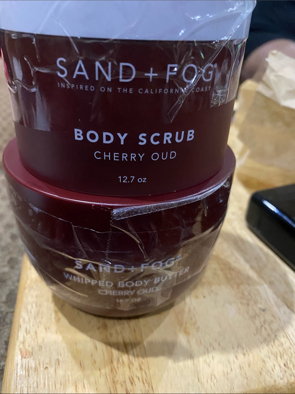 Price Firm unless >1; FREE SHIP - SAND FOG cherry oud Body Scrub & body butter